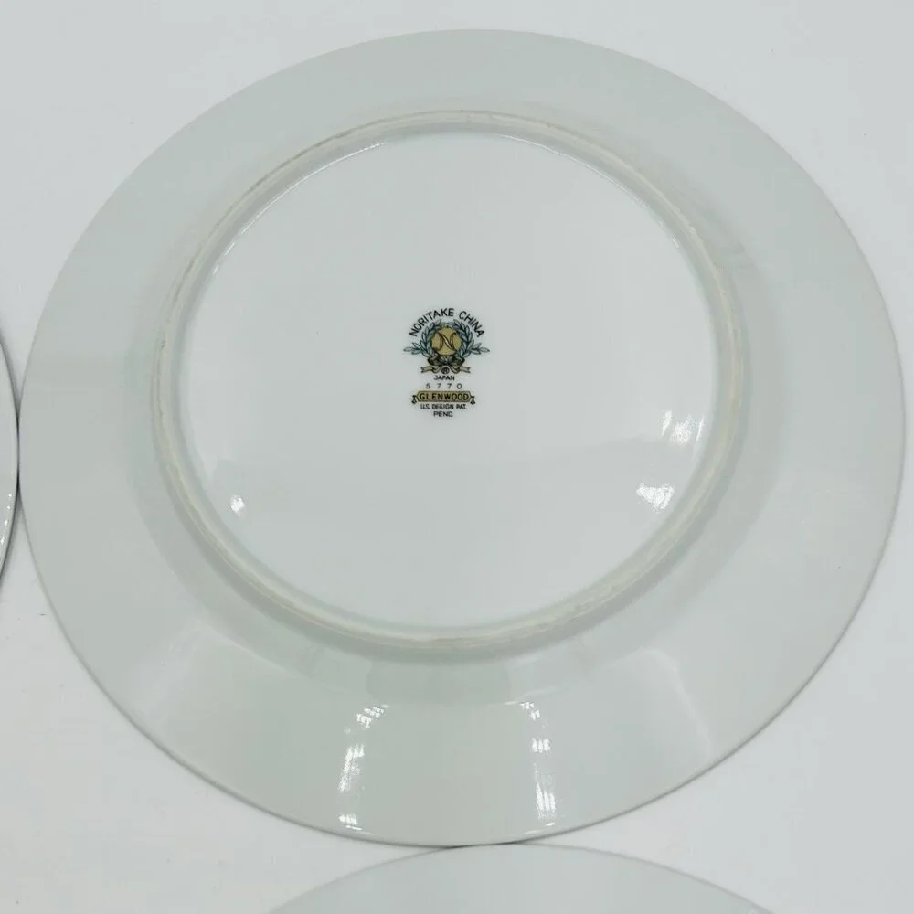 Noritake Glenwood 5770 Japan Salad Plates 8.375” Set of 4 Pink Roses Platinum